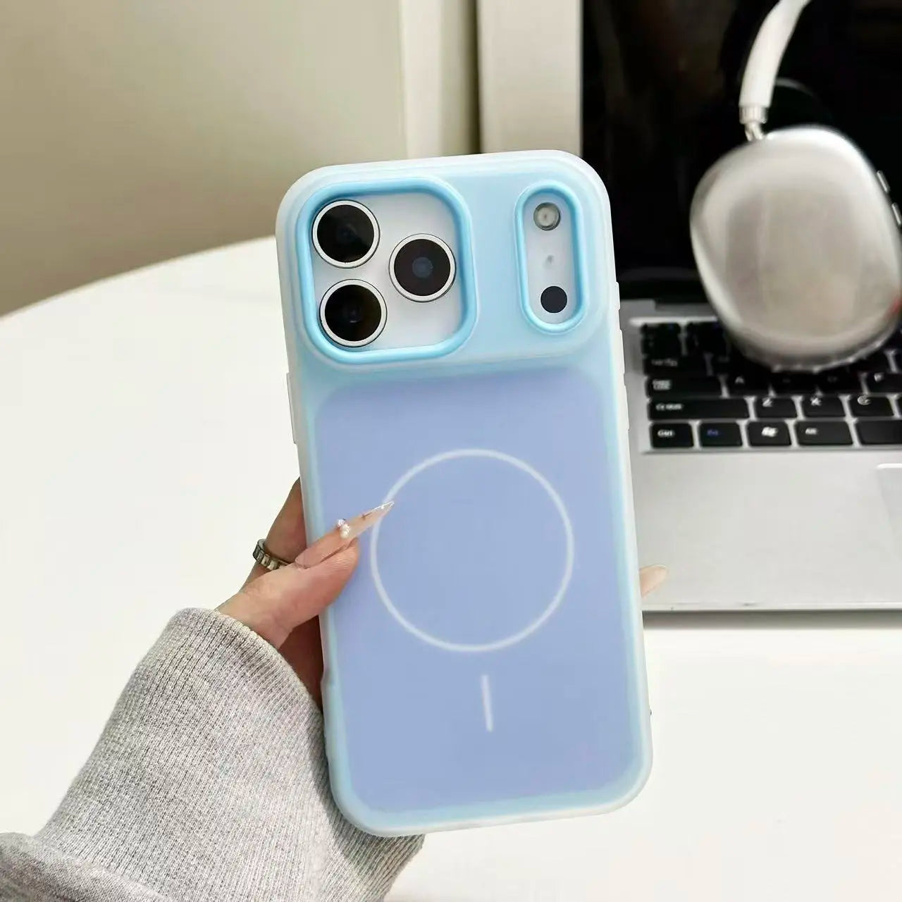 Iphone 17 Pro Max Air 16 Pro 15 14 plus 13 12 11 Pro Magnetic Defender 2 in 1 Dual Layer Jelly Soft Matte Clear Silicone + Candy Color-Blocking PC Hybrid Magsafe Wireless Charging Case Frosted Shockproof Bumper Luxury Back Cover