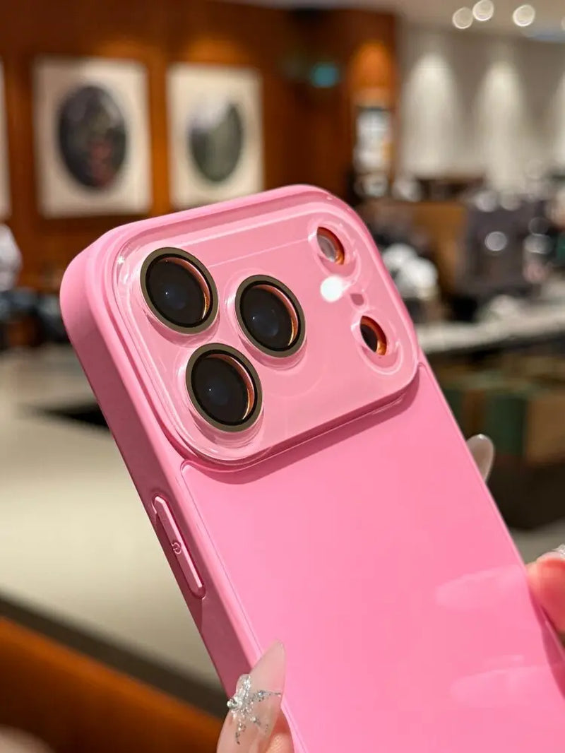 Candy Macaron Crystal Clear Iphone Case, Skin-Feel Soft TPU Bumper & Hard PC Back, Full Lens Protection, Cute Minimalist Pink & White, Compatible with Iphone 17/16/15/14/13 Pro Max Plus