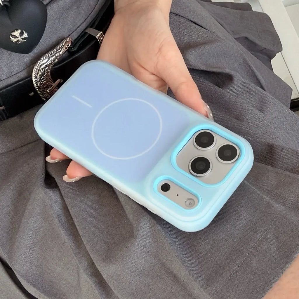 Iphone 17 Pro Max Air 16 Pro 15 14 plus 13 12 11 Pro Magnetic Defender 2 in 1 Dual Layer Jelly Soft Matte Clear Silicone + Candy Color-Blocking PC Hybrid Magsafe Wireless Charging Case Frosted Shockproof Bumper Luxury Back Cover