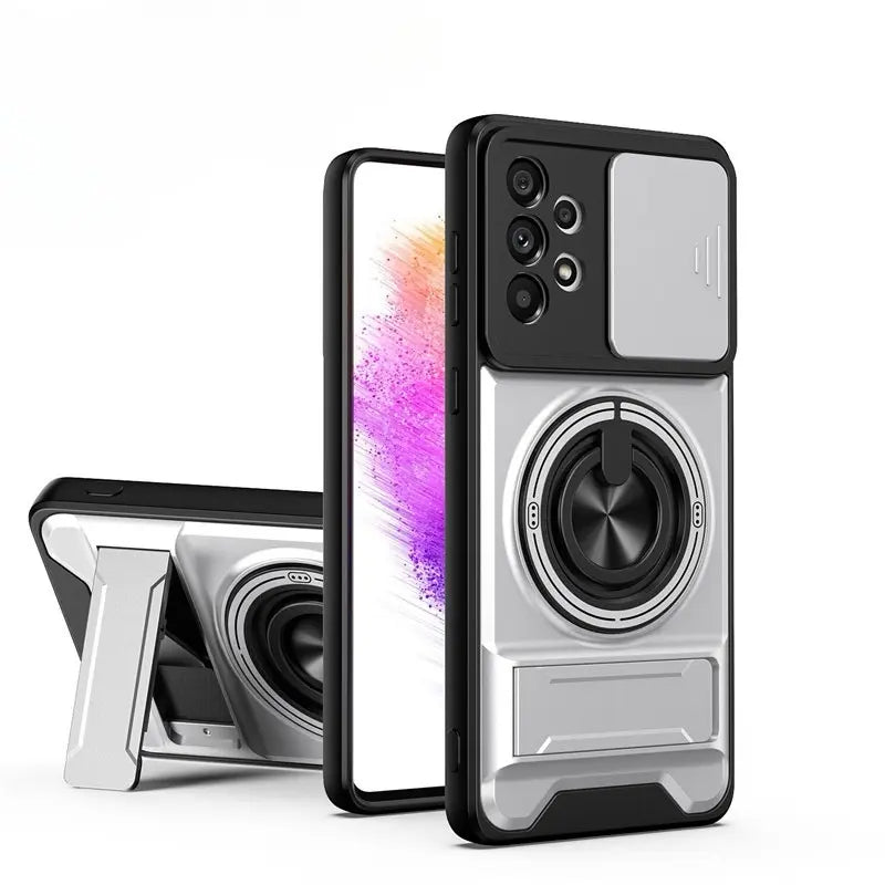 Rotating Ring Phone Case, Compatible with Samsung 26/25/24/23/22/21 Ultra, High-End Design, Practical Stand Case, TPU+PC Armor Shell, with Camera Protector, Unisex, Military-Grade Protective Case