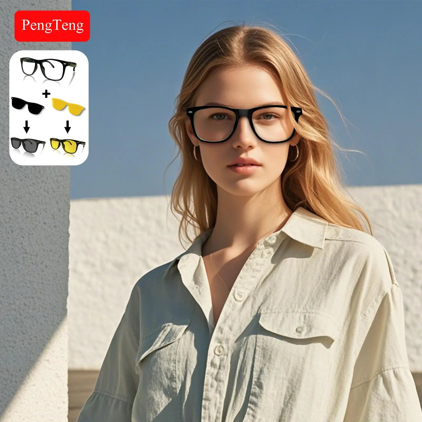 E13 Smart Glasses | Surround Stereo Hi-Fi Sound, Voice Call Answer, Music Playback, Fast Bluetooth Pairing, Large Capacity Battery & Long Battery Life, Suitable for Home, Work, Commute, Travel & Outdoor Sports