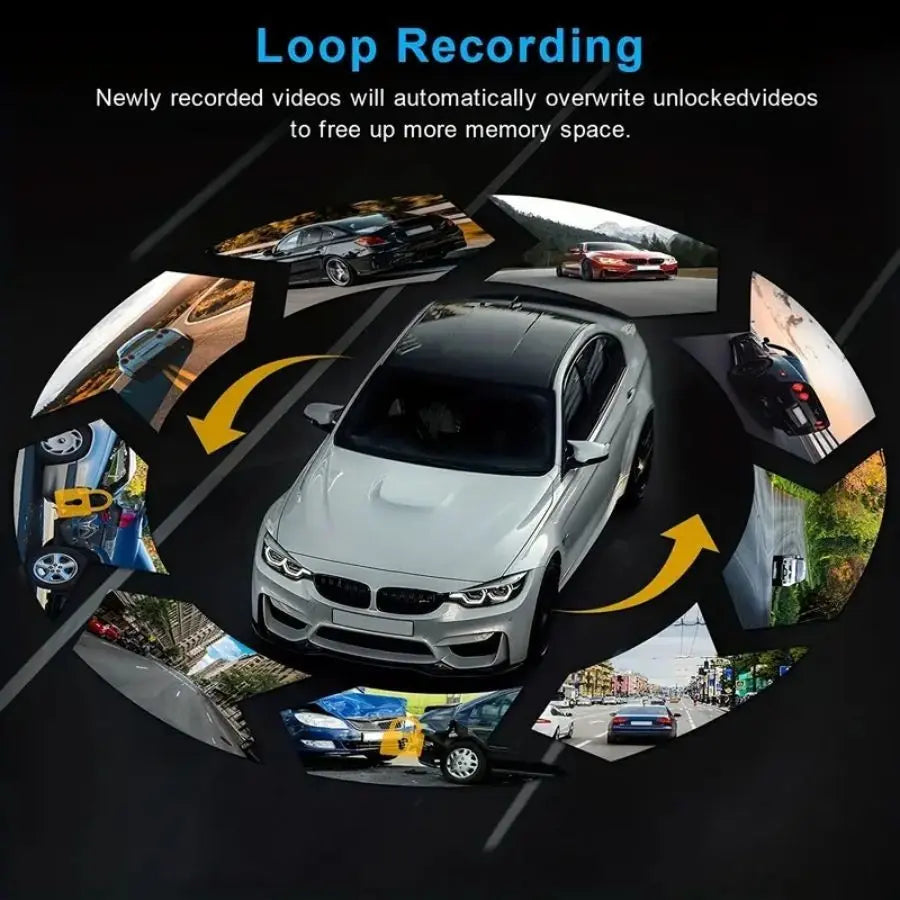 High-Definition Front and Rear Dual-Lens Car-Mounted Driving Recorder with 3.16-Inch IPS Screen Car Dash Camera, Dash Camera for Cars Front and Rear