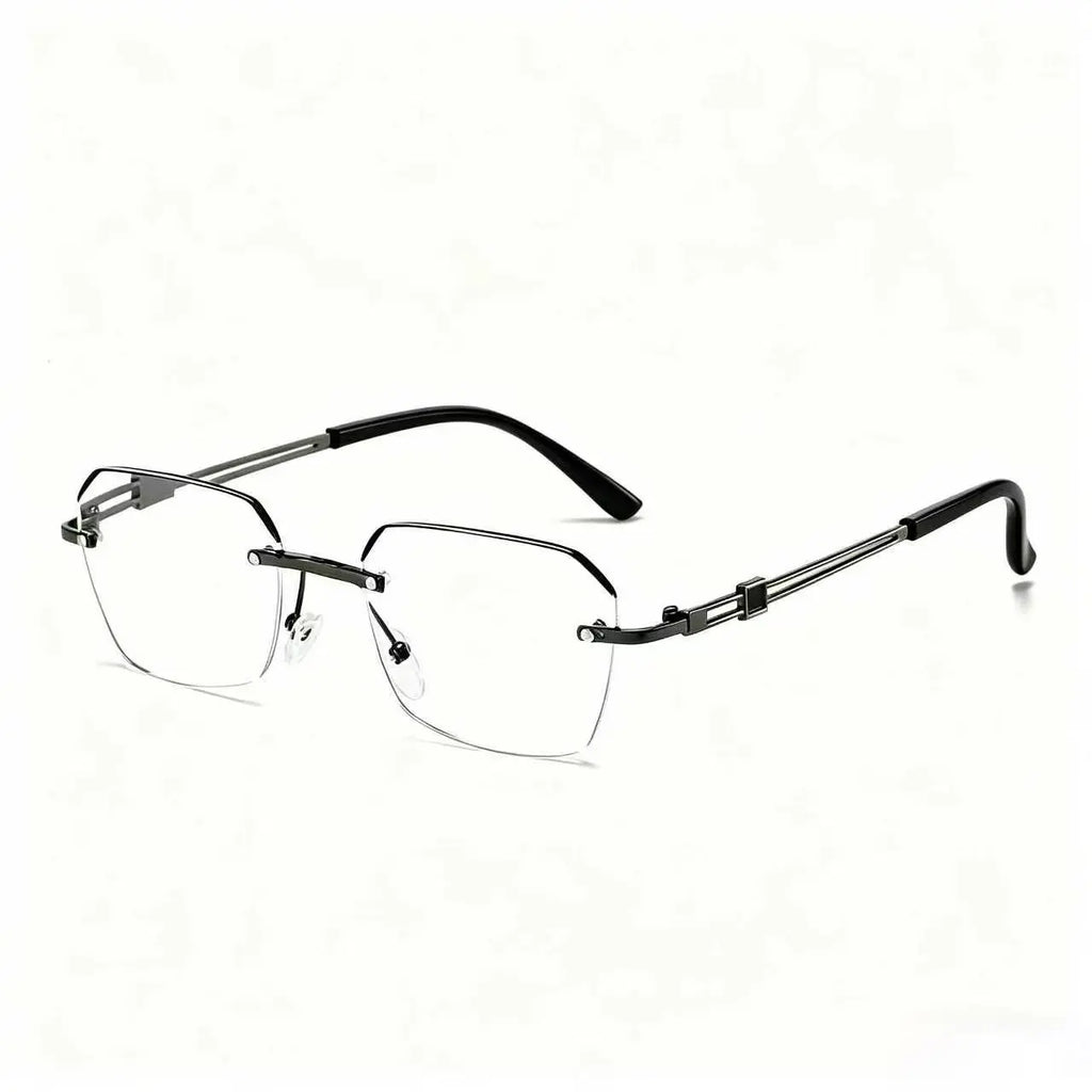 Fashionable Modern Minimalist Frameless Reading Glasses, Lightweight Metal Frame, for Work, Gaming & Daily Use