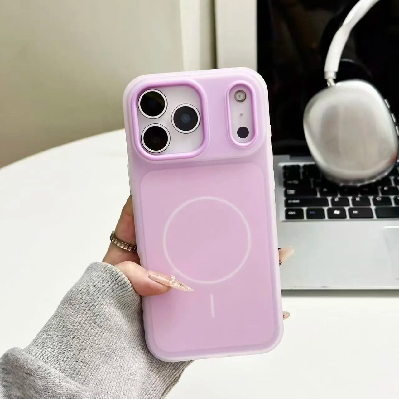 Iphone 17 Pro Max Air 16 Pro 15 14 plus 13 12 11 Pro Magnetic Defender 2 in 1 Dual Layer Jelly Soft Matte Clear Silicone + Candy Color-Blocking PC Hybrid Magsafe Wireless Charging Case Frosted Shockproof Bumper Luxury Back Cover