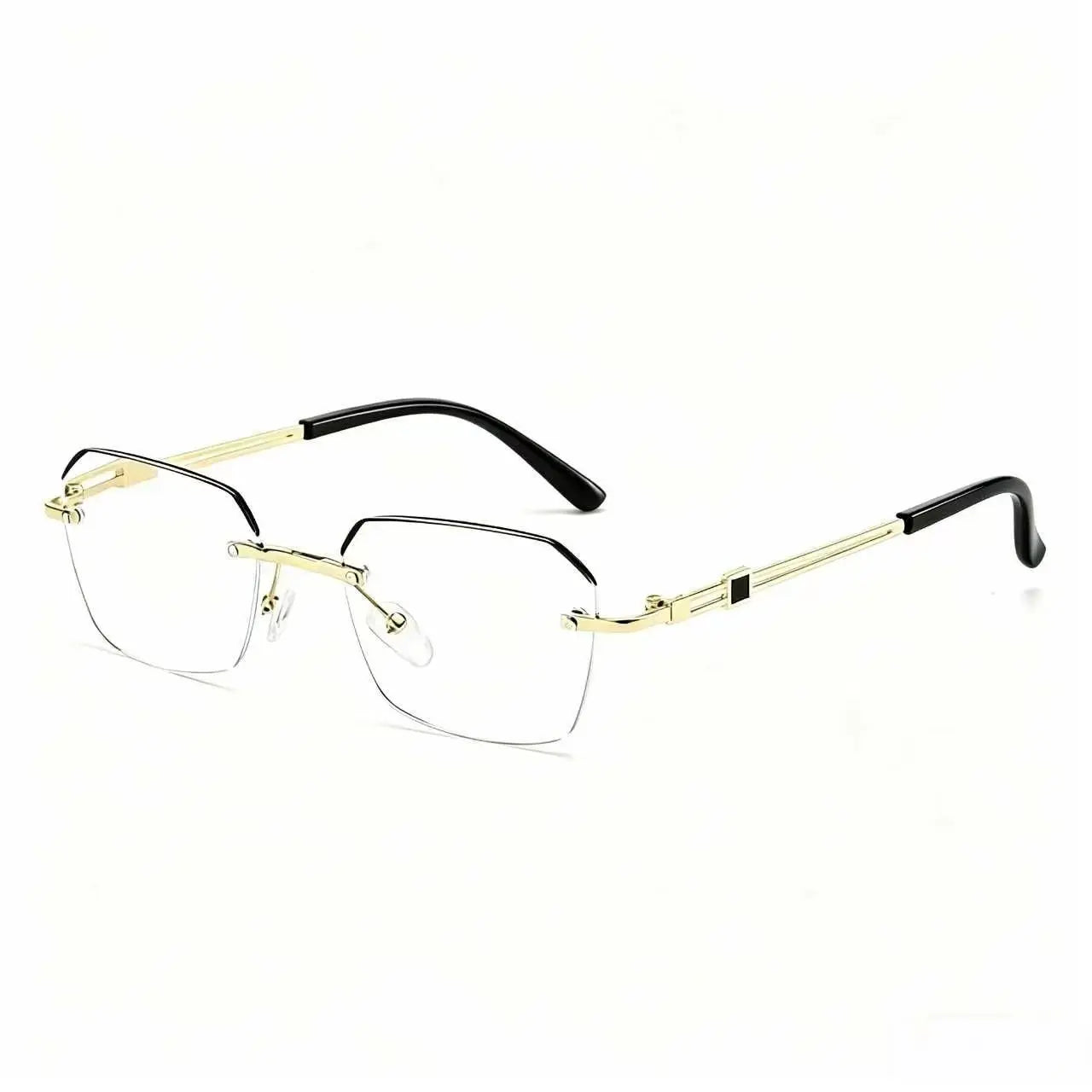 Fashionable Modern Minimalist Frameless Reading Glasses, Lightweight Metal Frame, for Work, Gaming & Daily Use