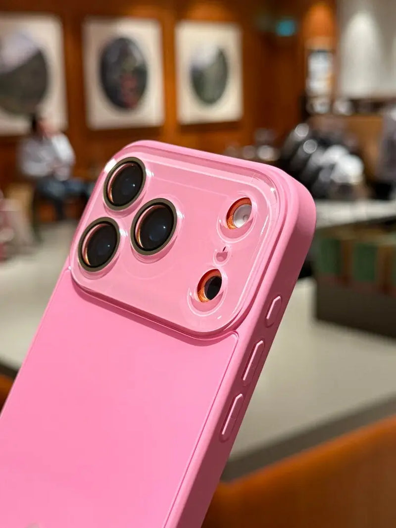 Candy Macaron Crystal Clear Iphone Case, Skin-Feel Soft TPU Bumper & Hard PC Back, Full Lens Protection, Cute Minimalist Pink & White, Compatible with Iphone 17/16/15/14/13 Pro Max Plus