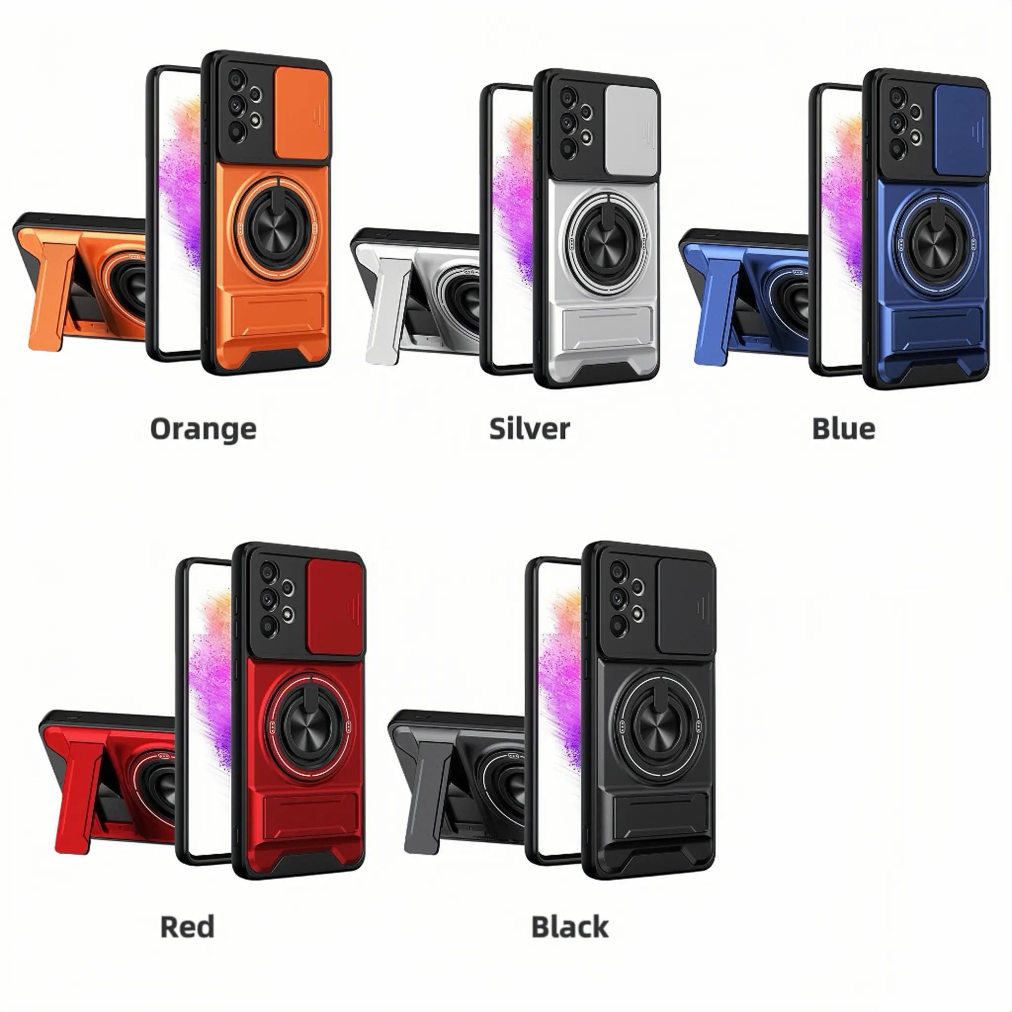 Rotating Ring Phone Case, Compatible with Samsung 26/25/24/23/22/21 Ultra, High-End Design, Practical Stand Case, TPU+PC Armor Shell, with Camera Protector, Unisex, Military-Grade Protective Case