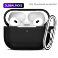 Premium Silicone Earphone Case with Carabiner - Shockproof Protective Cover for AirPods Pro 2 with Visible LED Charging Indicator - Ideal Earbud Protector for Men and Women